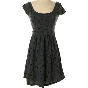 Gray Key Skater Dress